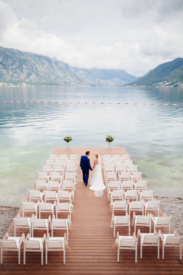 wedding couple at destination wedding ceremony